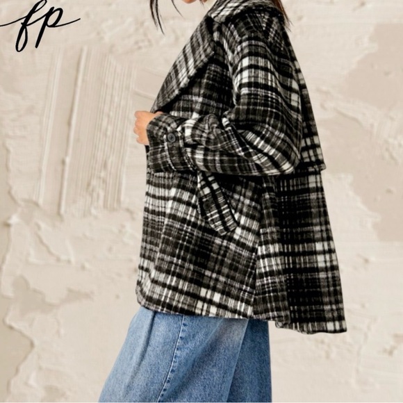 Free People Highlands Wool Blend PeaCoat, MED NWOT - Picture 5 of 8